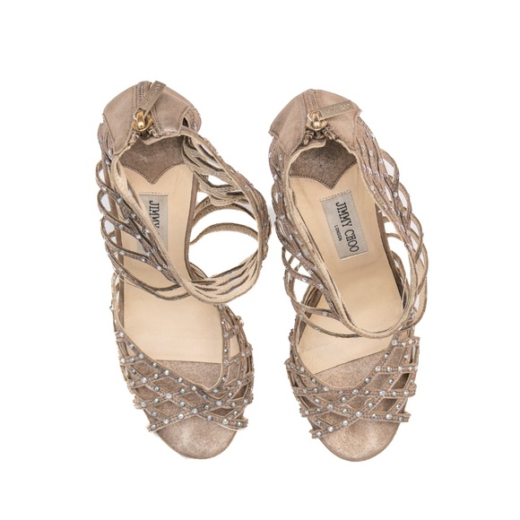 ✨ Jimmy Choo Embellished Cage Sandals – Size 41 – Made in Italy – Vintage Glamou - Picture 7 of 12